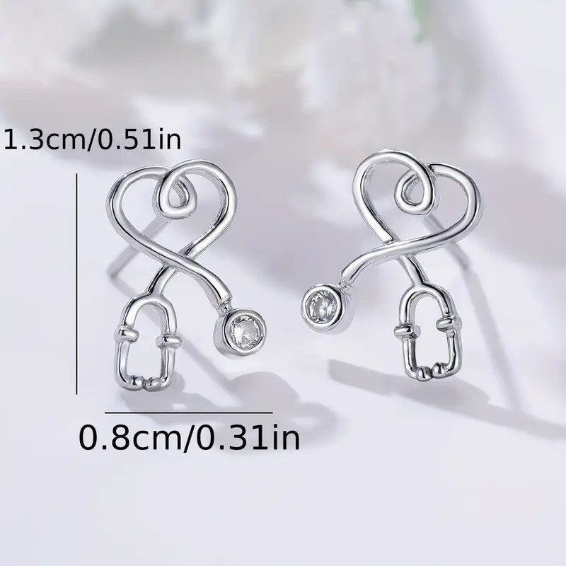 Realistic Medical Stethoscope Earrings for Medical Professionals